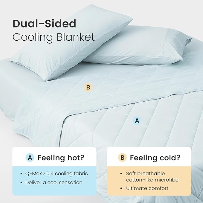 Cozy Bliss Cooling Blanket for Hot Sleepers, Q-Max 0.4 Cooling Comfort King Size, Cold Blankets for Night Sweats Sleeping, Ultra-Cool Lightweight Breathable Summer Blanket for Bed-StrideForce Fitness