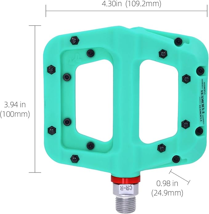 FOOKER MTB Pedals Mountain Bike Pedals 3 Bearing Non-Slip Lightweight Nylon Fiber Bicycle Platform Pedals for BMX MTB 9/16"-StrideForce Fitness
