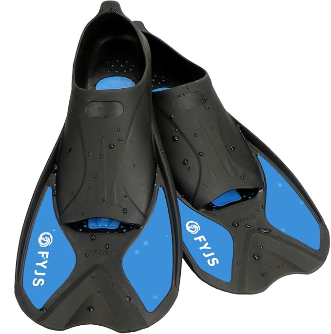 FYJS Short Swim Fins with Comfortable Full Foot Pocket Travel-Size for Snorkeling and Scuba Diving-StrideForce Fitness