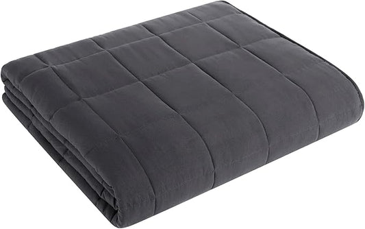 Weighted Blanket King Size (Dark Grey,80''x87'' - 25 lbs) Cooling Breathable Heavy Blanket Microfiber Material with Glass Beads Big Blanket for Adult All-Season Summer Fall Winter Soft Thick Blanket-StrideForce Fitness