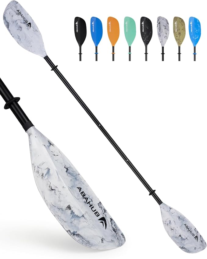 Abahub Adjustable Kayak Paddle 210-230 cm/ 230-250 cm Floating Kayaking Oars Boating Oars Canoeing Oars Black-StrideForce Fitness