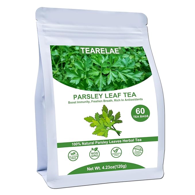 TEARELAE - Parsley Tea Bags - 60 Count - 100% Pure Natural Parsley Leaves - Boost Immunity, Freshen Breath - Non-GMO - Caffeine-Free-StrideForce Fitness