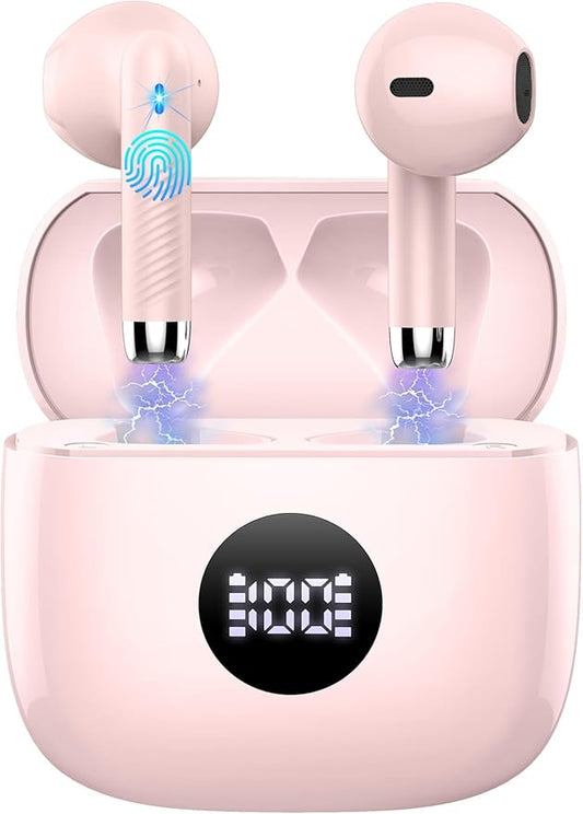 Wireless Earbuds, Bluetooth 5.4 Ear Buds LED Power Display Headphones Bass Stereo, Bluetooth Earbuds in-Ear Noise Cancelling Mic, 40H Playback Mini Case IP7 Waterproof Sports Earphones for Android iOS-StrideForce Fitness