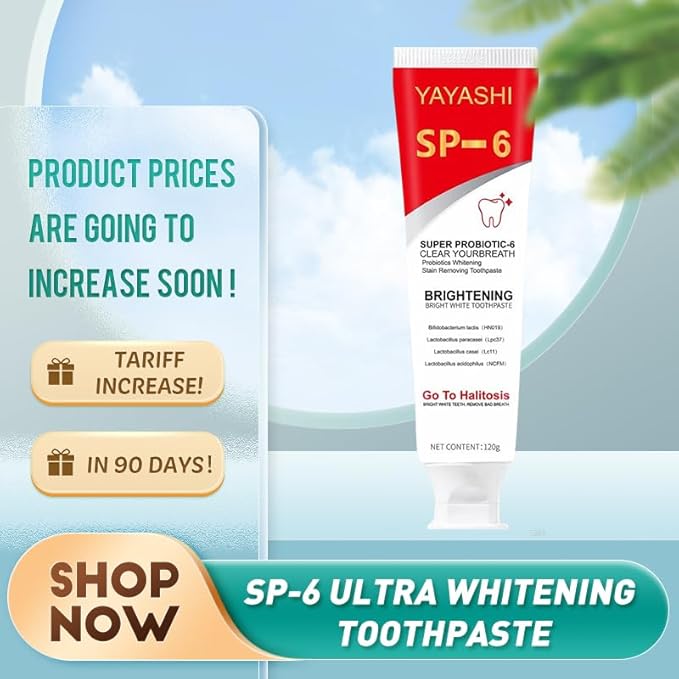 SP-6 Toothpaste, Ultra Whitening, Deep Cleaning and Fresh Breath, Fresh Breath, Stain Removing Toothpaste for Teeth Color Correcting (1Pcs-120g)