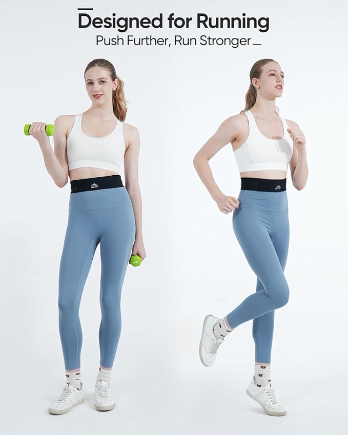 Running Belt with 400ml Soft Flask, Extension Strap & Phone Holder, Adjustable Running Fanny Pack with Gym Towel, Waterproof Belt Bag for Women Men for Jogging Hiking Marathon-StrideForce Fitness