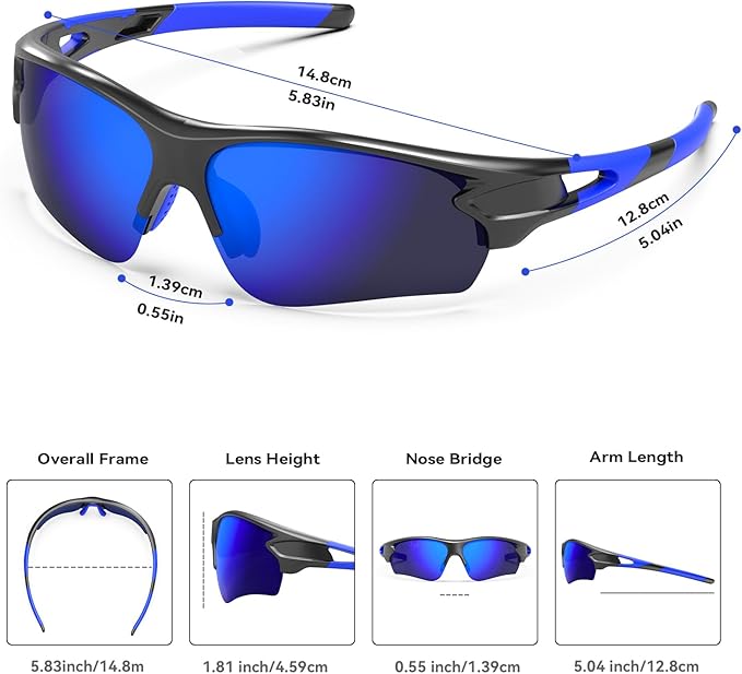 BEACOOL Polarized Sports Sunglasses for Men Women Youth Baseball Fishing Cycling Running Golf Motorcycle Tac Glasses UV400-StrideForce Fitness