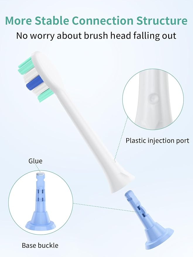 Replacement Brush Heads for Philips Sonicare Toothbrush Handles Toothbrush Heads for Sonicare (Pack of 8)