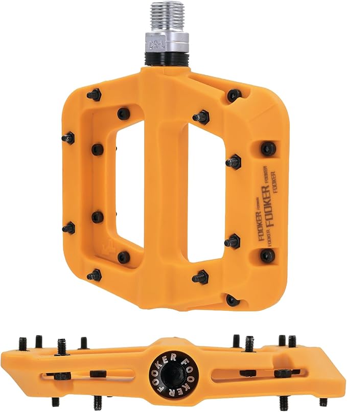 FOOKER MTB Pedals Mountain Bike Pedals 3 Bearing Non-Slip Lightweight Nylon Fiber Bicycle Platform Pedals for BMX MTB 9/16"-StrideForce Fitness