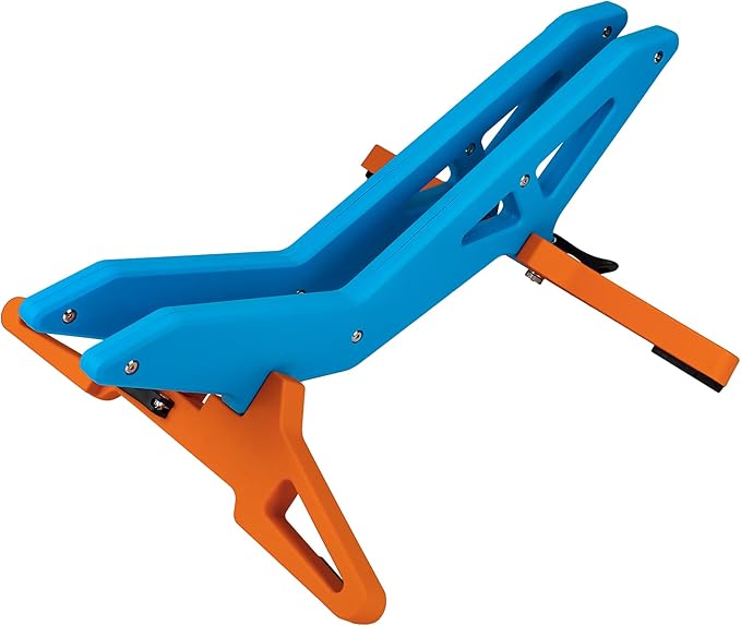 Adjustable Bike Parking Stand Fits 16-29 Inch Bicycles, Compatible with 23c-3.0 Tire Width – Heavy-Duty Plastic, Easy Installation, Stylish Two-Tone Design (Blue&Orange)-StrideForce Fitness