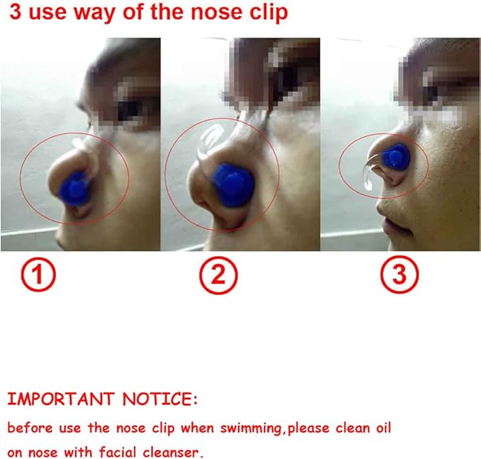 Zooshine 6 Sets Waterproof Silicone Swimming Earplugs Nose Clip Plugs,Ear & Nose Protector Swimming Sets Box Package-StrideForce Fitness