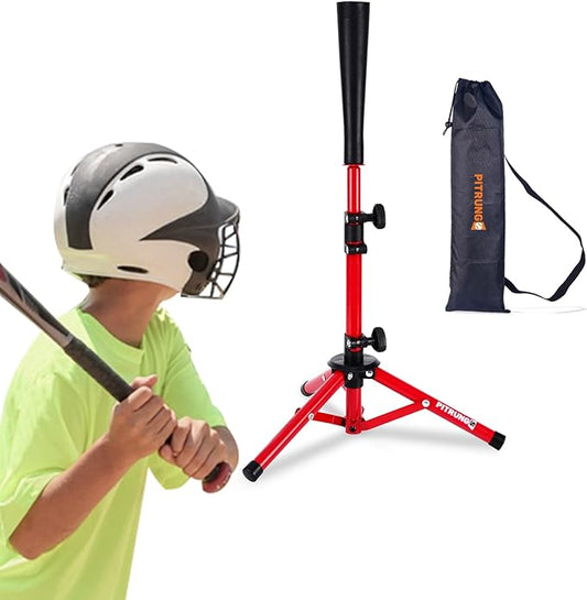 Baseball Softball Tee for Kids Toddles 3-10 Years Batting Hitting Tee T Ball Set Stand for Baseball Trainer Easy Adjustable Height 20.5''-29.5''Portable w/Carry Bag for Indoor Outdoor-StrideForce Fitness