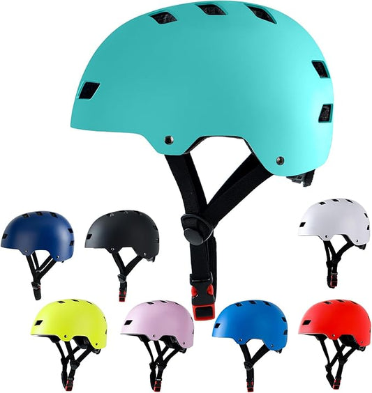 Bike Helmet 3 Sizes for Teenager Kids Youth Adults,Bavilk Skateboard Helmet Adjustable Multi-Sport Bicycle Cycling Scooter Roller Skate Inline Skating Rollerblading for Girls Boys Women Men Teen-StrideForce Fitness