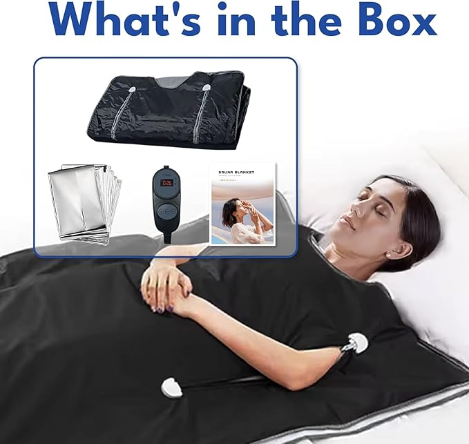 Infrared Sauna Blanket for Home | Portable Far Infrared Sauna Bag for Detox, Weight Loss & Relaxation, Dry Heat Therapy, Personal At-Home Wraps with Adjustable Temp 95-176°F. 120V 400 Watts, 70" x 31"-StrideForce Fitness