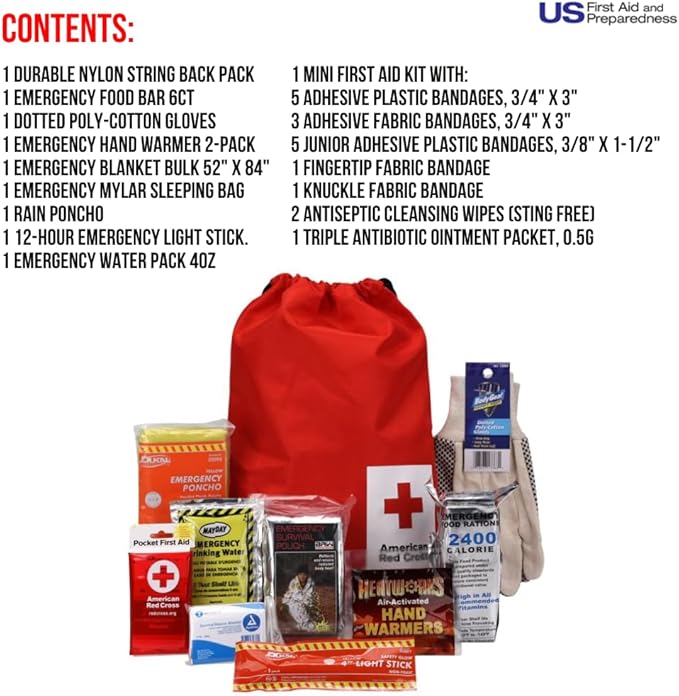 Officially Licensed Product, Car First Aid Survival Kit for Winter, 27 Piece Emergency Medical Supplies to Clean and Treat Minor Injuries, Keep Warm, and Signal for Help-StrideForce Fitness