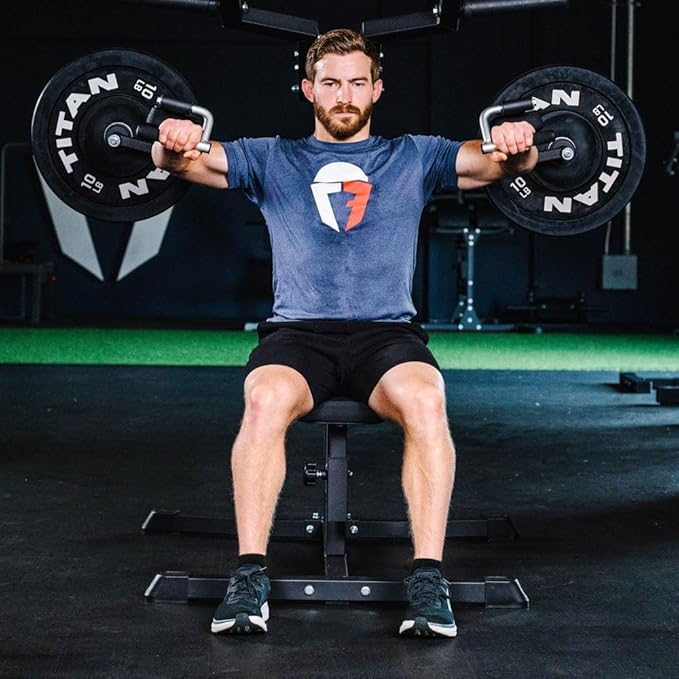 Titan Fitness Plate-Loaded Deltoid and Shoulder Press Machine, 700 LB Capacity, Upper Body Strength Training for Chest Back Shoulders Pecs Delts-StrideForce Fitness