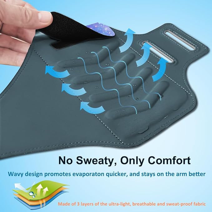 Arm Band for Phone for Running, Phone Holder for Running for iPhone & Samsung Galaxy, Cell Phone Armband Holder for Walking, Gym, Workout, w/Adjustable Strap & Zipper Pocket (Purple-S)-StrideForce Fitness