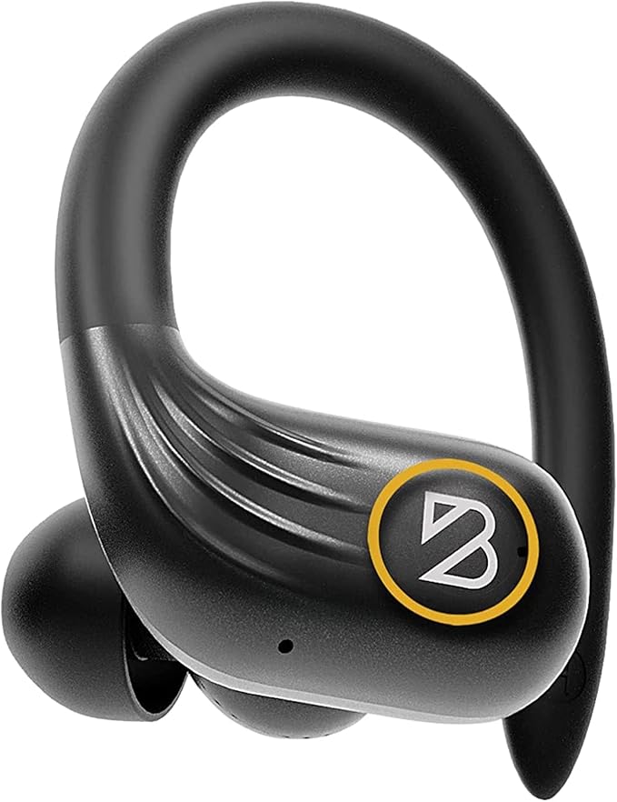 Back Bay Audio Runner 60 Wireless Running Earbuds, 80 Hour Long Battery Life Over The Ear with EarHooks, Wrap Around Earphones Wireless Bluetooth Earbuds with Microphone, Earphones in Ear Headphones-StrideForce Fitness
