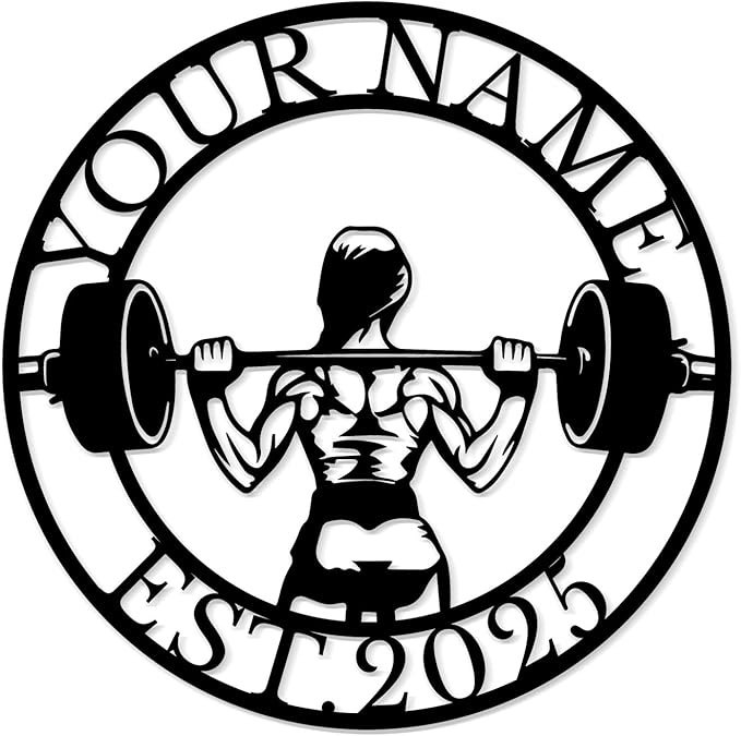 Personalized Metal Gym Sign, Custom Fitness Metal Wall Decor, Body Builder Lovers Gift, Gym Custom Unique Metal Wall Art, fitness room decor, home gym decor, gym wall art (Style-4)-StrideForce Fitness