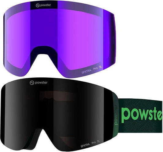 Ski Goggles Snow OTG Snowboard Goggles Magnetic Interchangeable Lens Frameless UV Protection Anti-fog mobile Skating-StrideForce Fitness