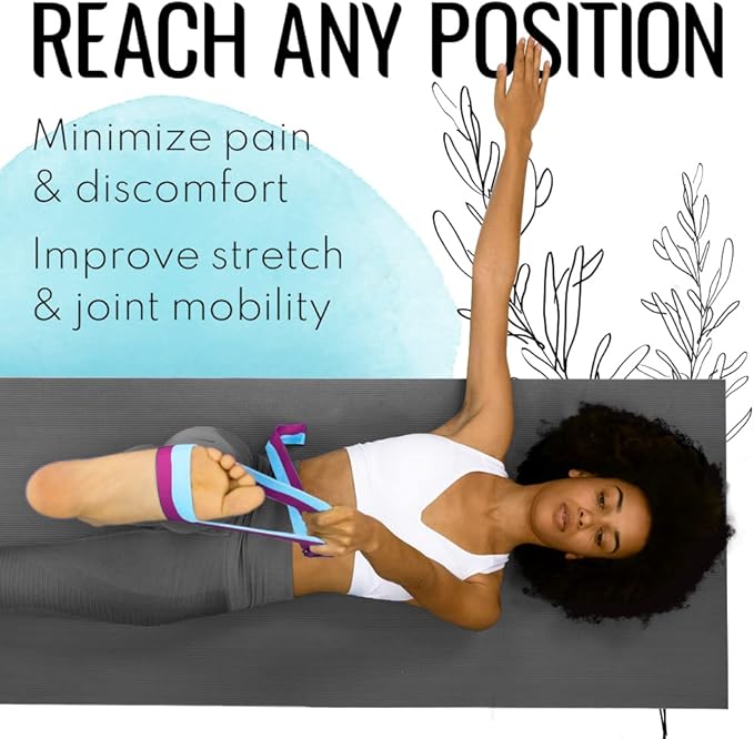 TECEUM Yoga Strap & Mat Strap – 2 IN 1 – Cotton – 6 ft 8 ft 10 ft (30+ colors) – Adjustable Non-Slip Belt for Yoga, Pilates, Stretching, Physical Therapy, Fitness & Home Workout – For Carrying Mats-StrideForce Fitness