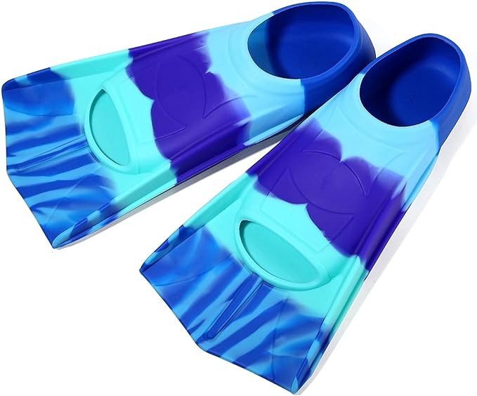 Kids Swim Fins,Short Kids Fins Youth Swimming Flippers for Lap Swimming Training for Children Girls Boys Beginners-StrideForce Fitness