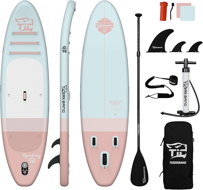 11'6"/11'/10' Inflatable Paddle Board with Complete Accessories, Versatile Premium Paddle Boards for Adults/Youth, Stand Up Paddle Board Polar/Wave/Sunny Wave Collection-StrideForce Fitness