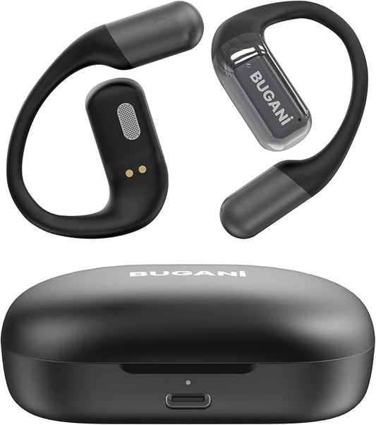 BUGANI Open Ear Headphones Wireless Earbuds,5.4 Bluetooth Headphones, IPX5 Waterproof Ear Buds for Running Workout Cycling Gift (Black)-StrideForce Fitness