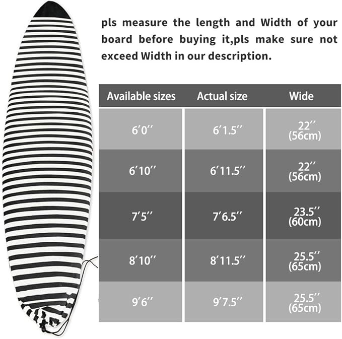 UCEDER Surfboard Sock Cover,Lightweight Stretch Board Bag for Sun Protection,Foldable Surfboard Sock Sleeve Perfect for Travel and Transportation-StrideForce Fitness