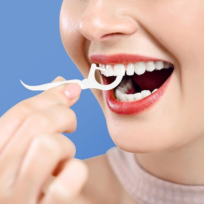 Holy Rose Dental Floss Case with 100 Floss Picks -2 Box 200 Count Flossers- Flat Line Design - Portable and Hygienic Oral Care Dispenser Set for Teeth and Gums - Dental Cleaning Tool.