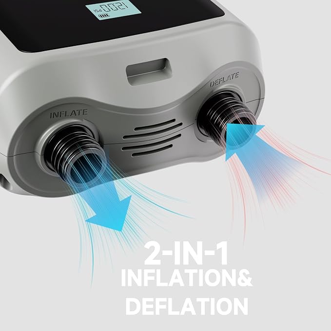 Paddle Board Pump, SUP Electric Air Pump, Deflation Function, Auto-Off, 12V DC Car Connector for Inflatable Stand Up Paddle Board, Kayaks, Boats, Inflators, Paddleboards-StrideForce Fitness