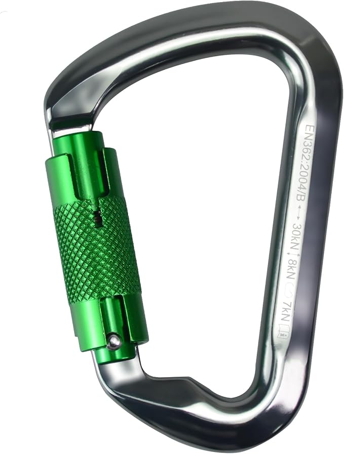 SEPEAK UIAA 30kN Climbing Carabiner Clips, Professional Heavy Duty Twist Locking Carabiners for Climbing,Mountaineering, Rappelling, Camping, Hiking, Swings, Large D Ring Hooks-StrideForce Fitness