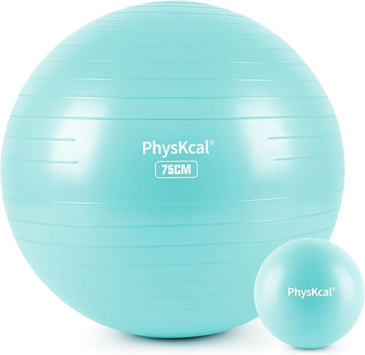 Yoga Ball for Exercise, Pilates Set, 4 Sizes Fitness Ball for Workout, Birthing, Pregnancy, Physical Therapy- Pump Included-StrideForce Fitness
