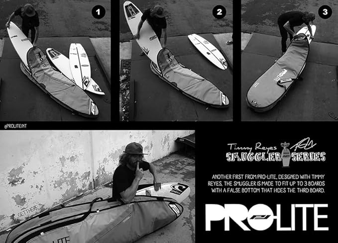 Pro-Lite Smuggler Series Surfboard Travel Bag-Shortboard (1-3 Boards) size 6'0, 6'3, 6'6, 6'10-StrideForce Fitness