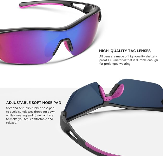 BEACOOL Polarized Sports Sunglasses for Men Women Youth Baseball Cycling Running Fishing Golf Motorcycle TAC Glasses UV400-StrideForce Fitness