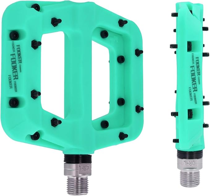 FOOKER MTB Pedals Mountain Bike Pedals 3 Bearing Non-Slip Lightweight Nylon Fiber Bicycle Platform Pedals for BMX MTB 9/16"-StrideForce Fitness
