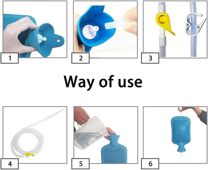 Enema Kit – 2L Enema Bag– 5.0ft. Long Silicone Hose – 5 Multi-Size Reusable Tips – Controlled Water Flow – for Colon Detox Cleanse Enemas-StrideForce Fitness