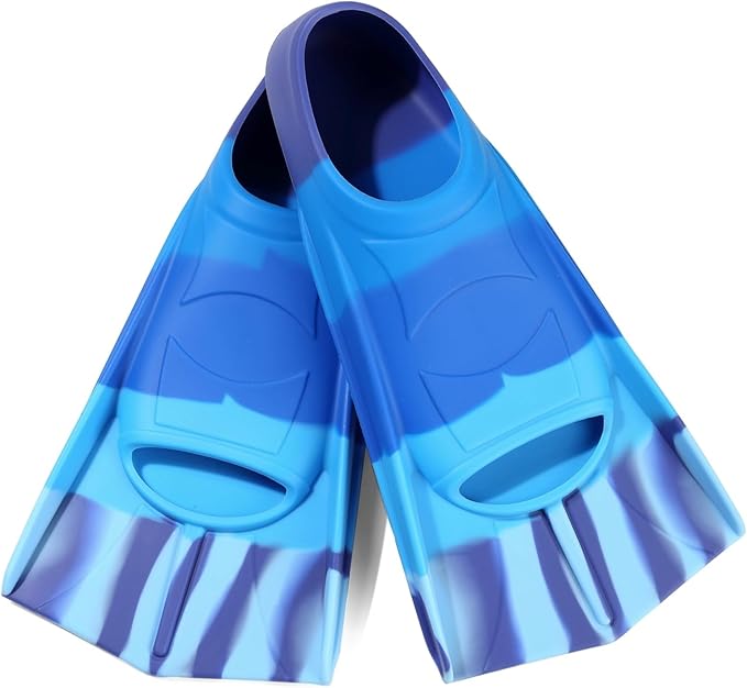Kids Swim Fins,Short Kids Fins Youth Swimming Flippers for Lap Swimming Training for Children Girls Boys Beginners-StrideForce Fitness