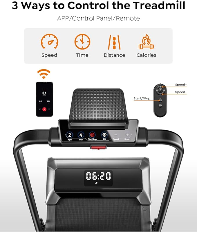 Walking Pad Treadmill with Incline, 2 in 1 Foldable Treadmills for Home Small Office, 300lbs Portable Compact Under Desk Treadmill with App, Remote Control and LED Display-StrideForce Fitness