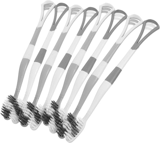 8Pcs Silicone Toothbrush and Tongue Scraper Set for Adults and, Soft Bristle Dual-Head Oral Care Kit, Sensitive Gum Cleaning, Travel-Friendly Dental Hygiene Tools