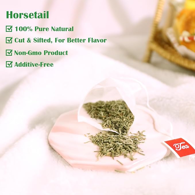 TEARELAE - Premium Horsetail Tea Bags - 1.5g x 40 Count - Natural Dried Horsetail Herb - Cola De Caballo Hierba - Non-GMO - Caffeine-free - Support Nail Health & Hair Growth-StrideForce Fitness