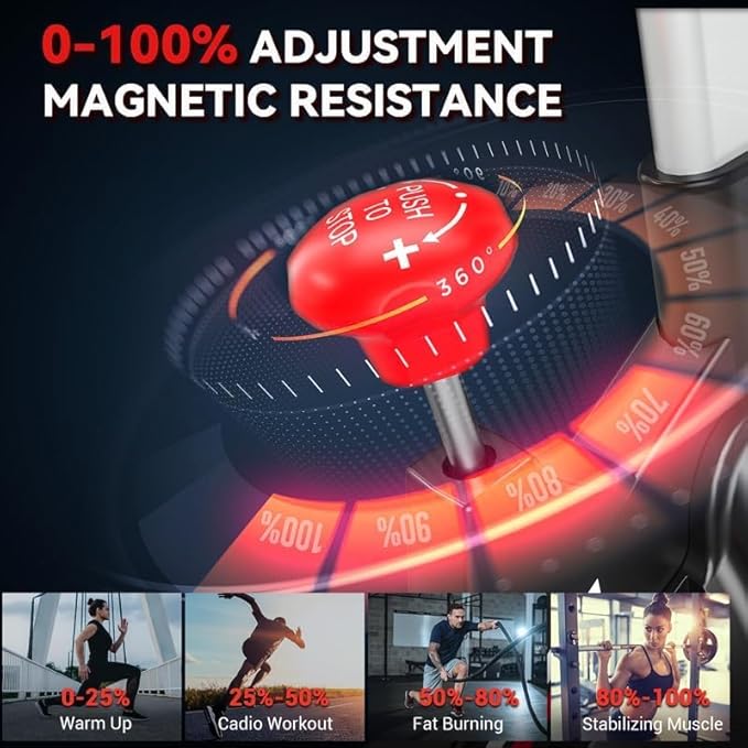 Exercise Bike, WENOKER Magnetic Resistance Stationary Bike for Home, App Supported Indoor Bike with Whisper Quiet, Heavy Flywheel and Upgraded Digital Display-StrideForce Fitness