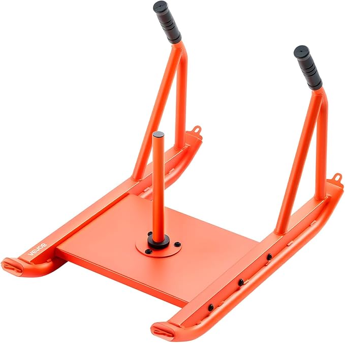 VEVOR Weight Sled, Steel Power Sled, Fitness Strength Training Sleds for Athletic Exercise Speed Improvement, Workout Fitness Equipment with Handle, Compatible with 1/2 in Weight Plates, Orange-StrideForce Fitness