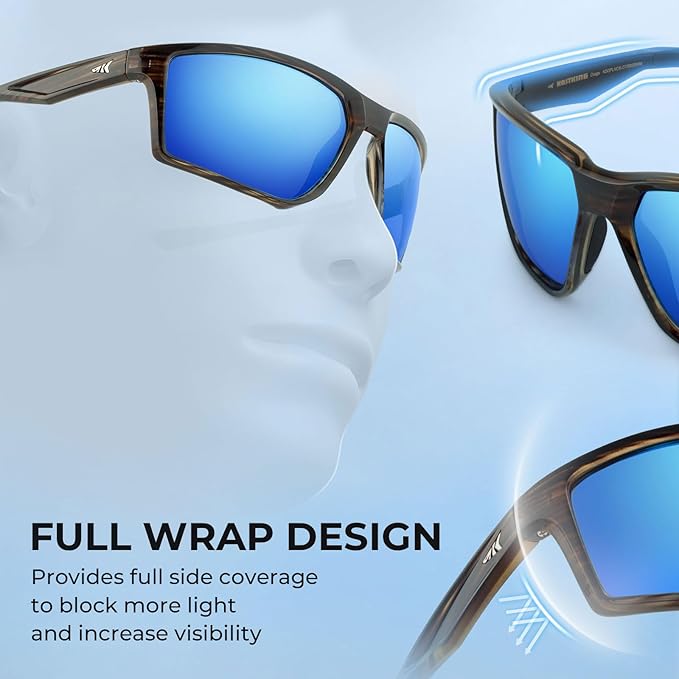 KastKing Osage Polarized Sport Sunglasses for Men and Women, Ideal for Driving Fishing Cycling Running, UV Protection-StrideForce Fitness