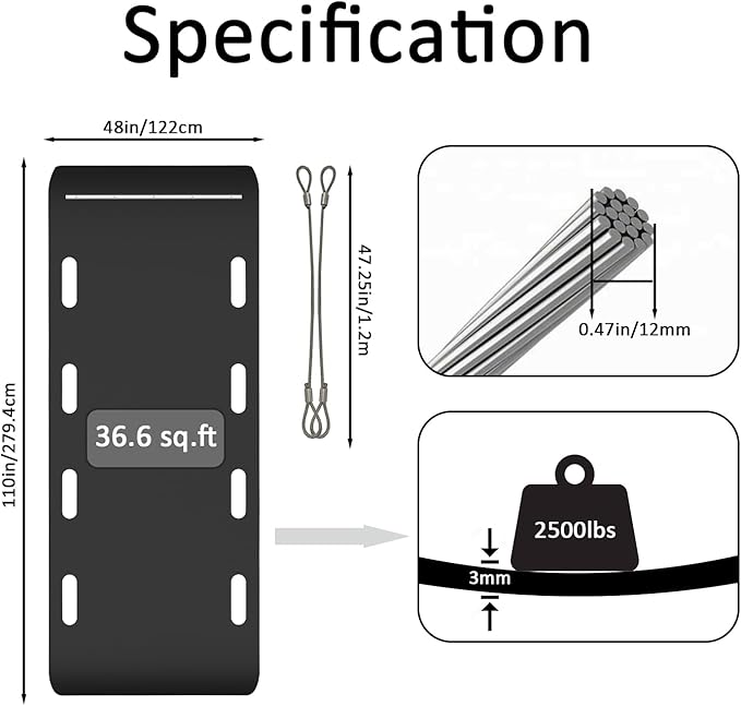 Yard Drag Sled, 1/8" Thickened HDPE, Upgraded Heavy Yard Drag Sled, Suitable for Hauling Various Heavy Items,Yard Debris,Lumber, Construction Materials-StrideForce Fitness