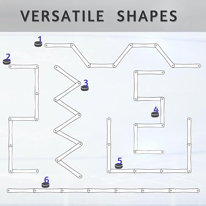 Lightweight Hockey Stick Handling Training Equipment for Enhanced Handling, for Puck Control - Solid, Portable, Durable and Multi-Angle Adjustable, Black-StrideForce Fitness
