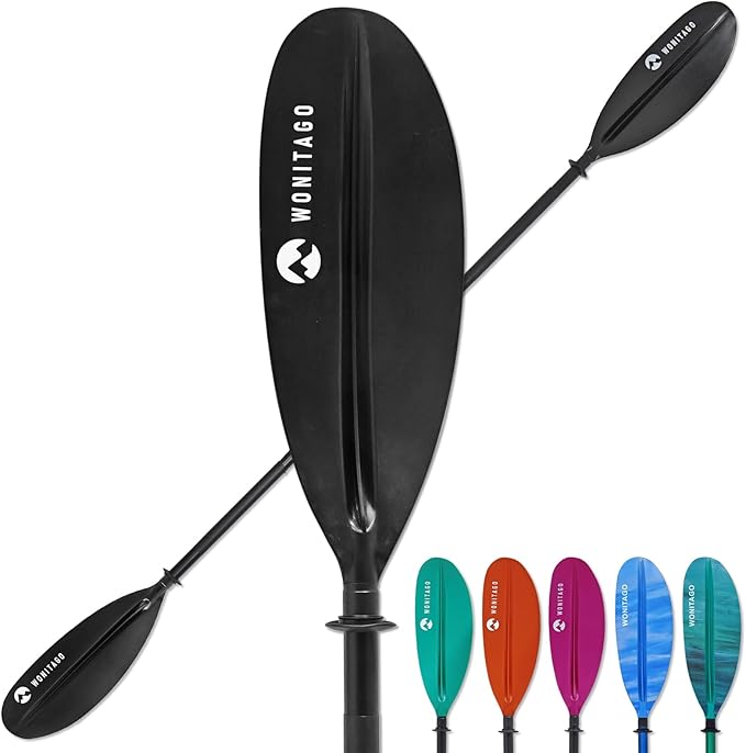 Kayak Paddle with Aluminum Shaft and Reinforced PP Blade, Floating Kayak Oar for Kayaking Canoeing and Boating, 220 cm/86 inches - 230 cm/90 inches-StrideForce Fitness
