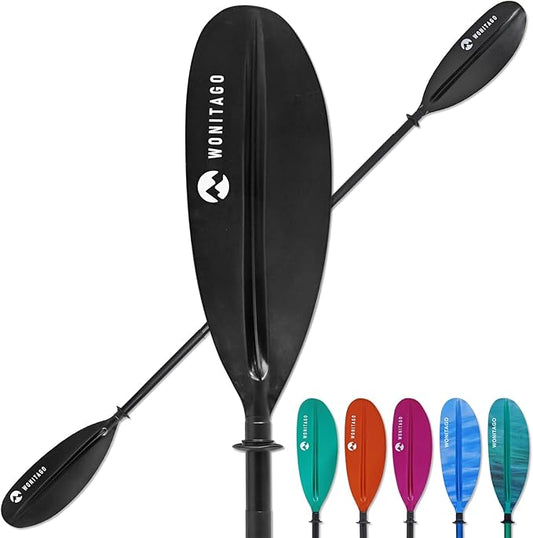 Kayak Paddle with Aluminum Shaft and Reinforced PP Blade, Floating Kayak Oar for Kayaking Canoeing and Boating, 220 cm/86 inches - 230 cm/90 inches-StrideForce Fitness