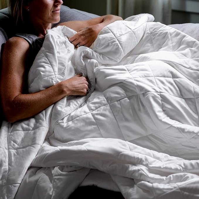 LUXOME Lightweight Blanket | 100% Rayon (Viscose) from Bamboo Fabric & Fill | Full/Queen - 86"x92" | Super Soft | Thermal-Regulating | White-StrideForce Fitness