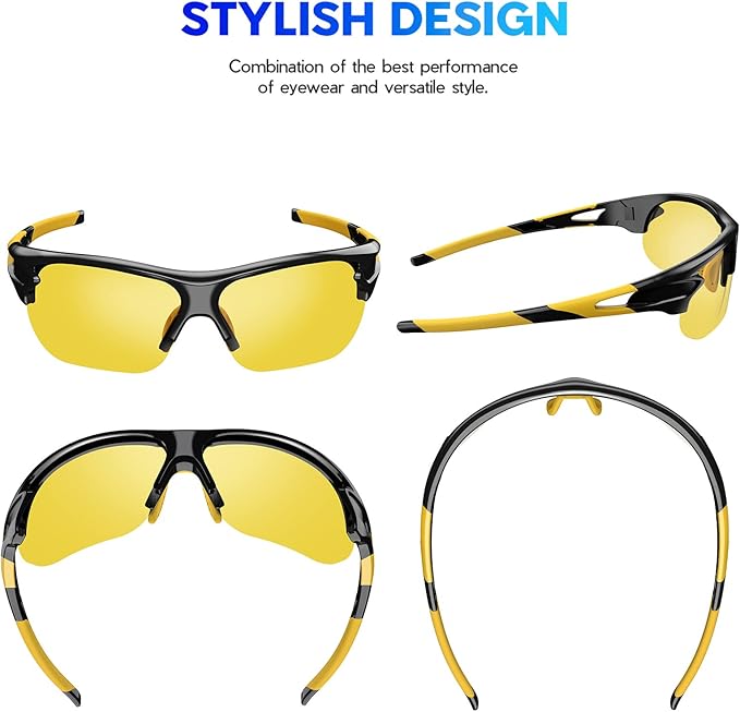 BEACOOL Polarized Sports Sunglasses for Men Women Youth Baseball Fishing Cycling Running Golf Motorcycle Tac Glasses UV400-StrideForce Fitness