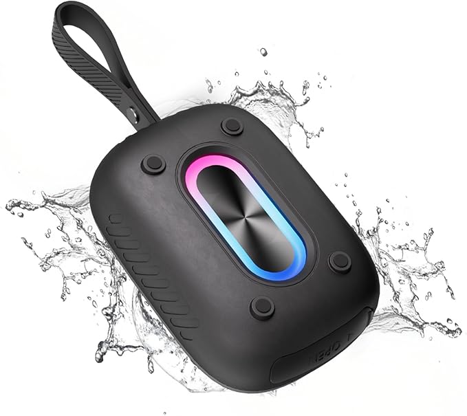 Waterproof Shower Bluetooth Speaker, Durable & Portable with Clear Sound, Ideal for Shower, Pool, Beach & Kayaking, BT 5.3 –Black-StrideForce Fitness